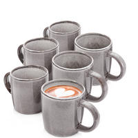 KAFFEEBECHER SET KAIRO MONDGRAU - 6 aus Steingut - Dunkelgrau, Keramik (0.4L) - Sänger