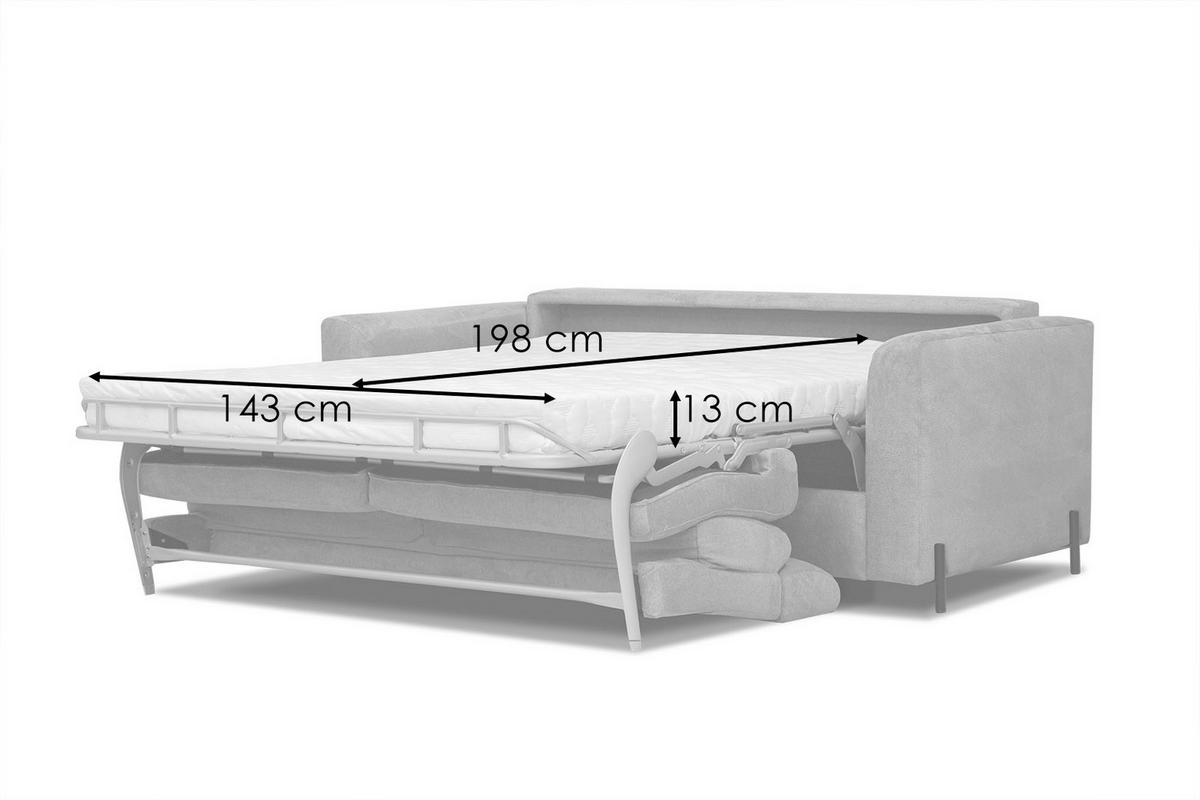 SOFA MEZO 3-Sitzer mit Schlaffunktion, ecru - Ecru/Schwarz, Holz/Textil (232/90/107cm) - Courtois Laville