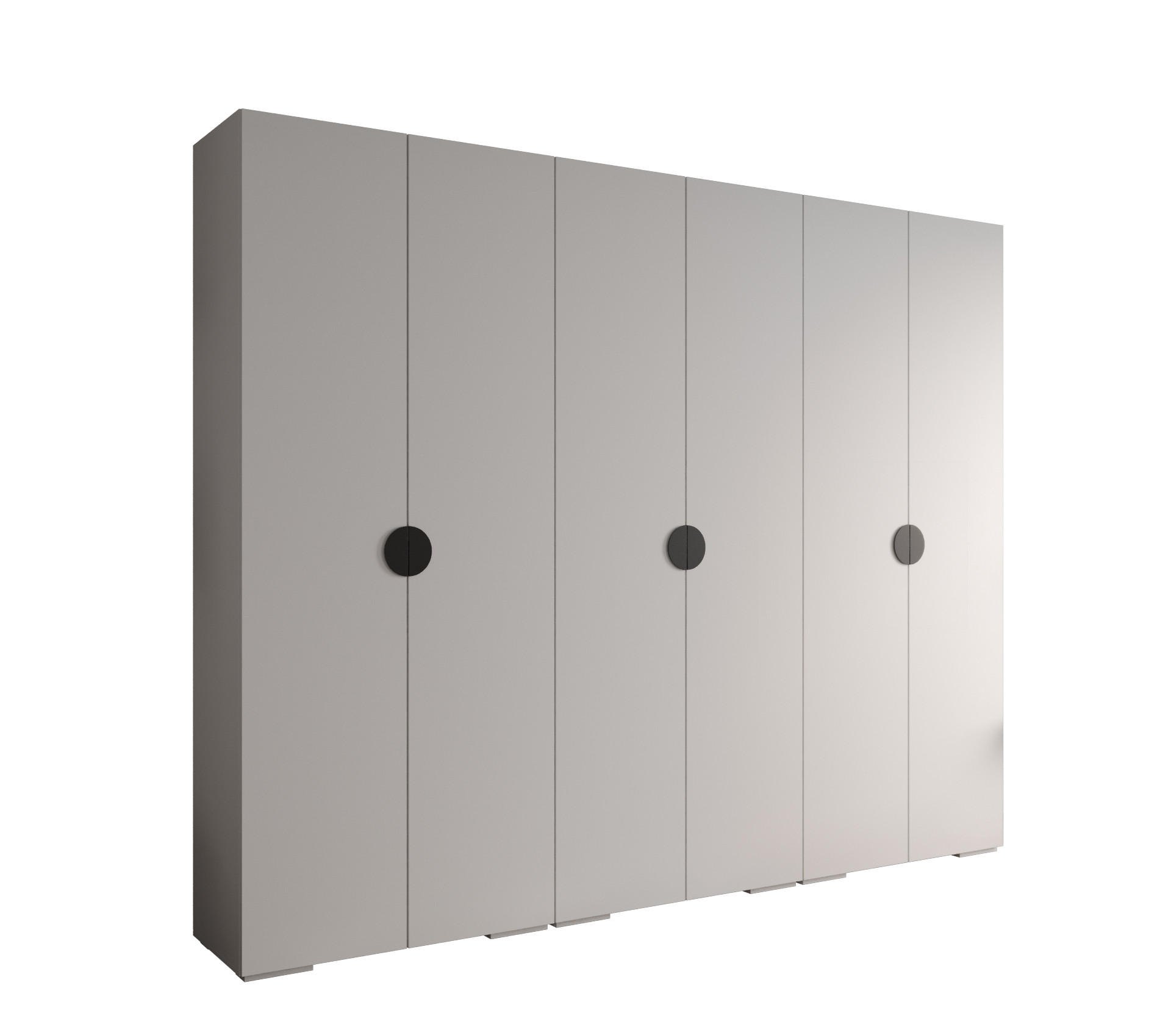 DREHTÜRENSCHRANK 236.7/300/47 6-türig - Schwarz/Weiß, Holz/Metall (300/236.7/47cm) - Abiks Möbel