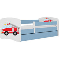 KINDERBETT Emily mit Schublade und Matratze, Blau 70x140 cm - Blau/Rot, Holzwerkstoff (140/70cm) - WFL GROUP