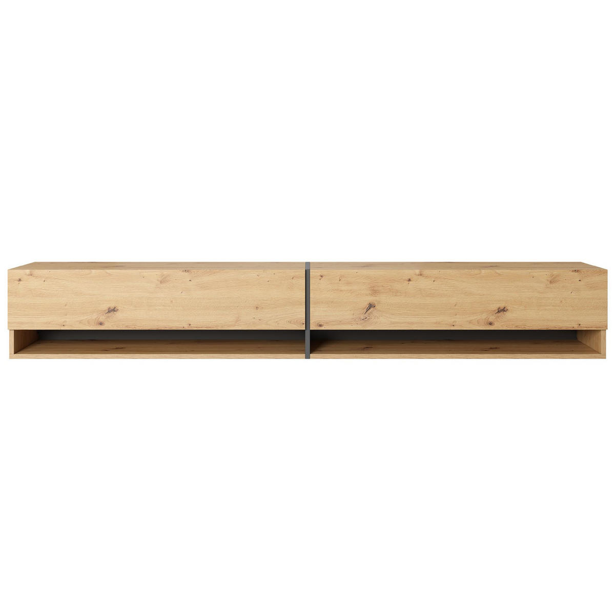 TV-HÄNGEBOARD Mirrgo Eiche / Grafitgrau 200 cm - Schwarz/Eiche Artisan, Holzwerkstoff (200/30/31.6cm) - Selsey