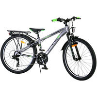 KINDERFAHRRAD Cross - Jungen - 2 Handbremsen - 18 Gänge - 24 Zoll - Grau - Grau, Metall (70cm) - TPFSports