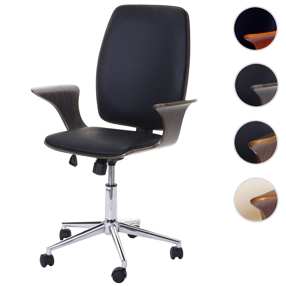 BÜROSTUHL Grau, Schwarz - Schwarz/Grau, Holz (66/101/67cm) - MCW