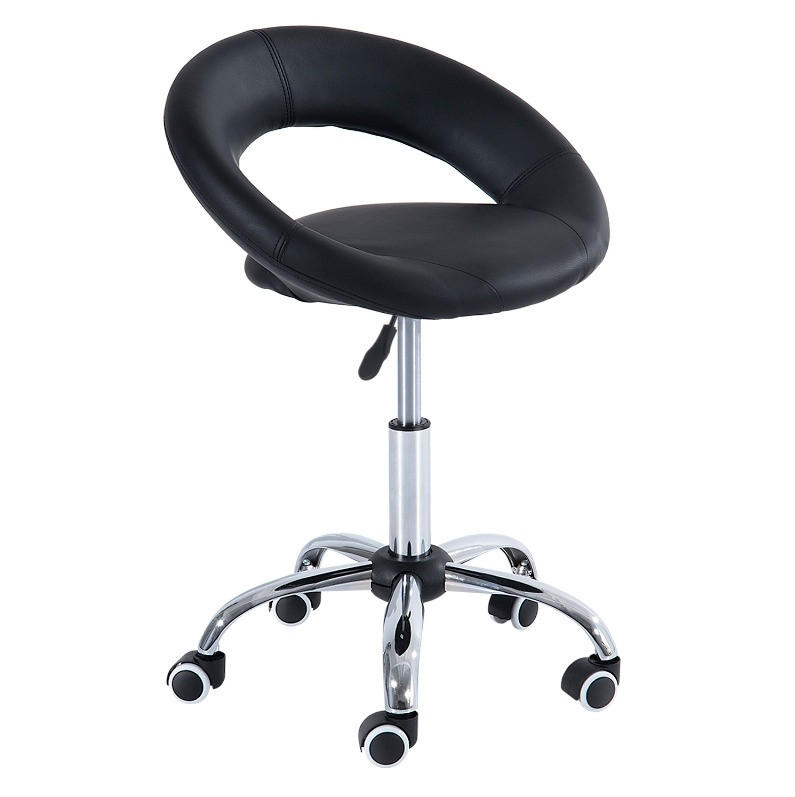 ROLLHOCKER höhenverstellbar B 50 x T 54 x H 66-78 cm PU Schwarz - Schwarz, Kunststoff (54/78/50cm) - Meubliv