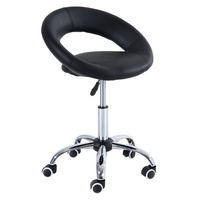 ROLLHOCKER höhenverstellbar B 50 x T 54 x H 66-78 cm PU Schwarz - Schwarz, Kunststoff (54/78/50cm) - Meubliv
