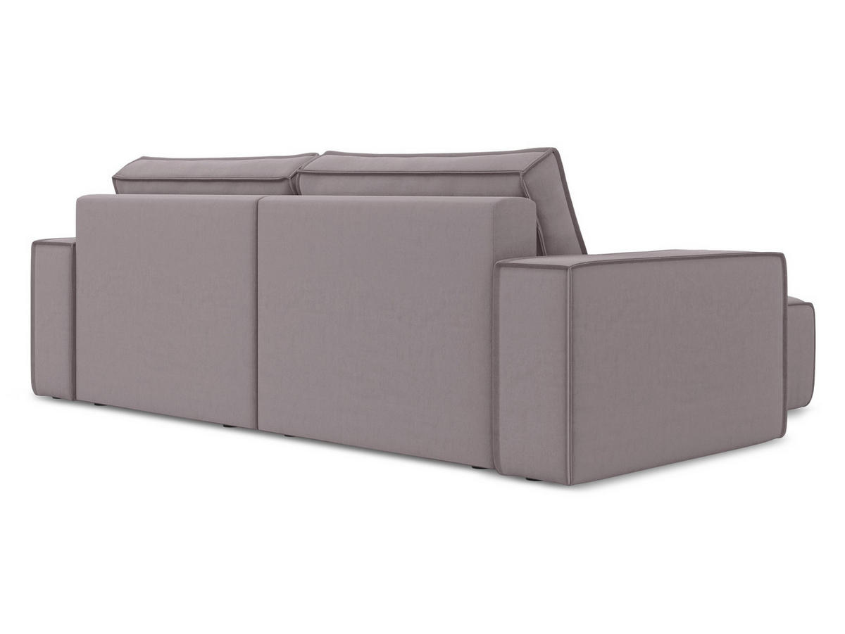 ECKSOFA mit Schlaffunktion Samt Stoff Violett - Lila/Flieder, Kunststoff/Textil (148/257cm) - Makamii
