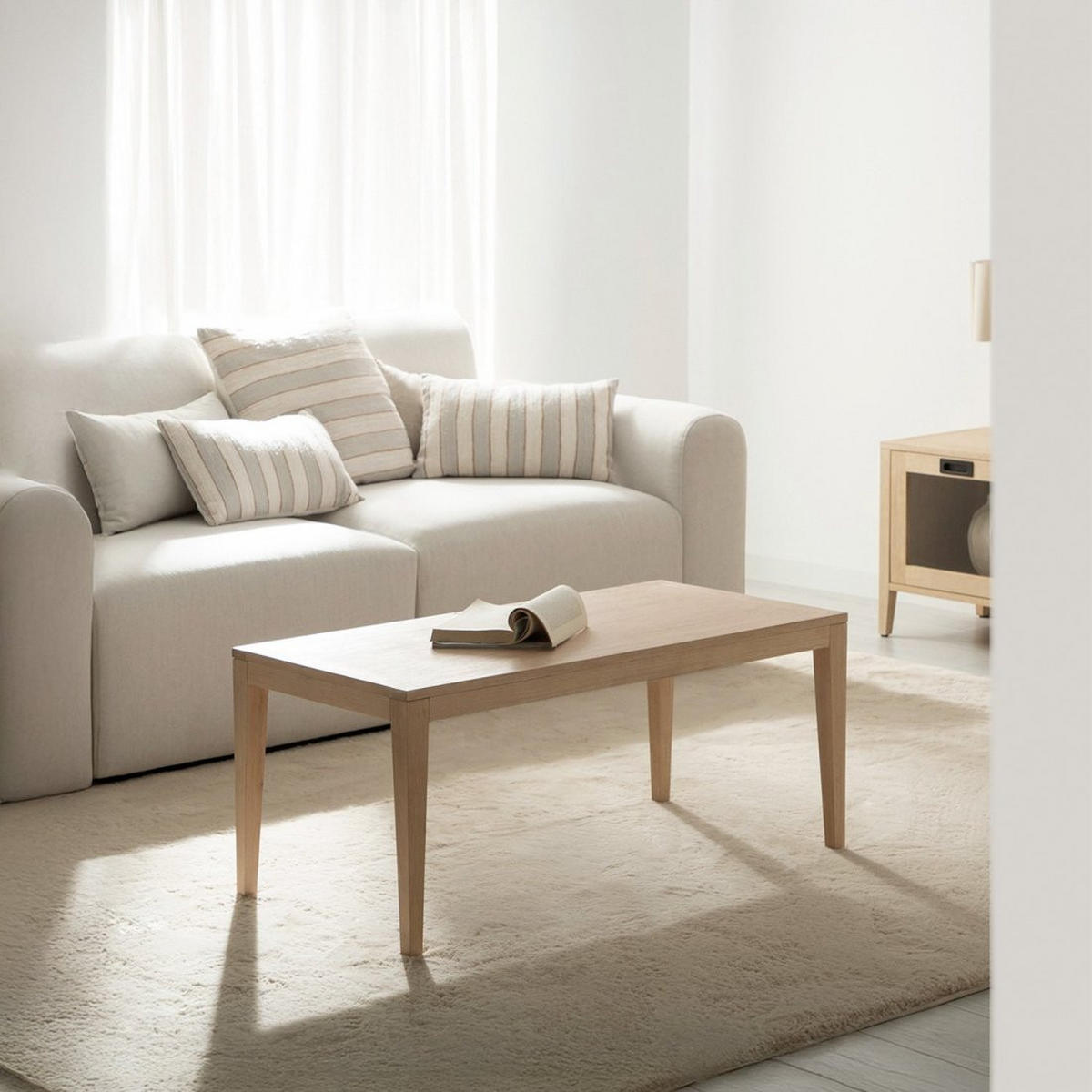 COUCHTISCH FESTER Mara Natürlich 100 cm x 45 cm - Naturfarben, Holzwerkstoff (50/100/45cm) - Klast Home