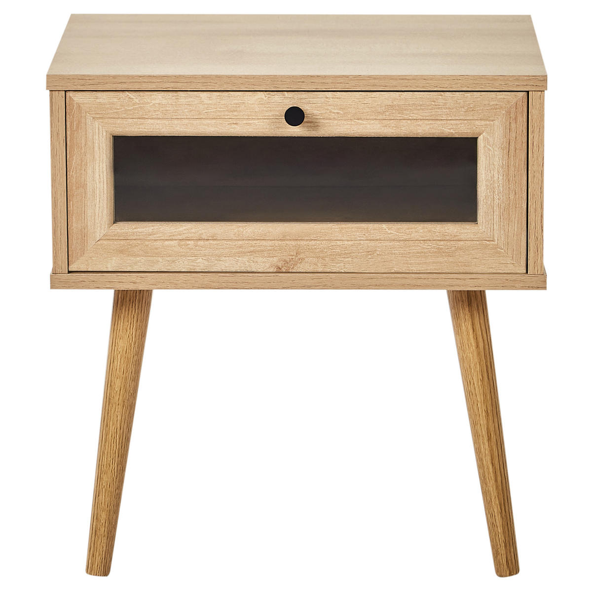 NACHTTISCH Heller Holzfarbton Albany - Hellbraun, Holzwerkstoff (48/51/40cm) - Beliani