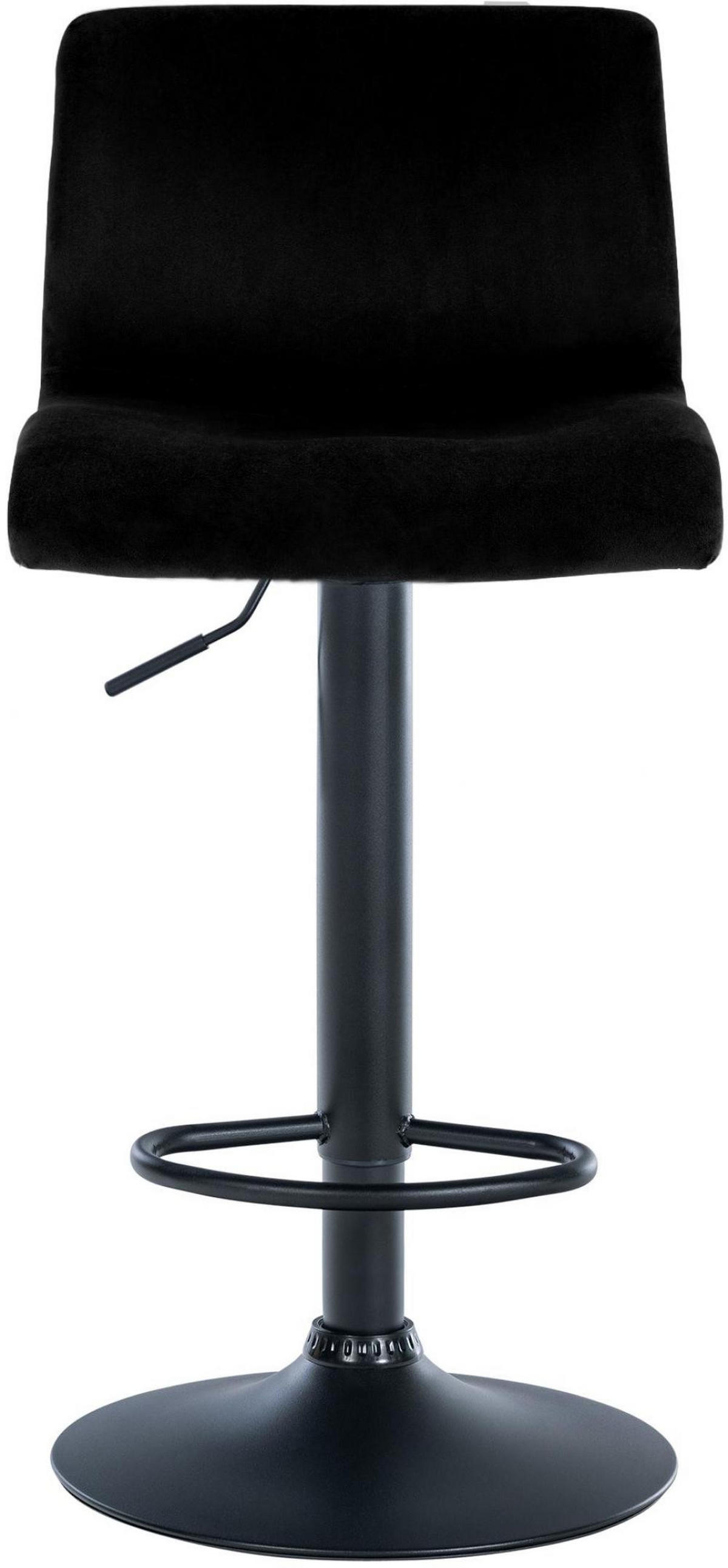 BARHOCKER Samt Schwarz - Schwarz, Textil (39/83/36cm) - CLP