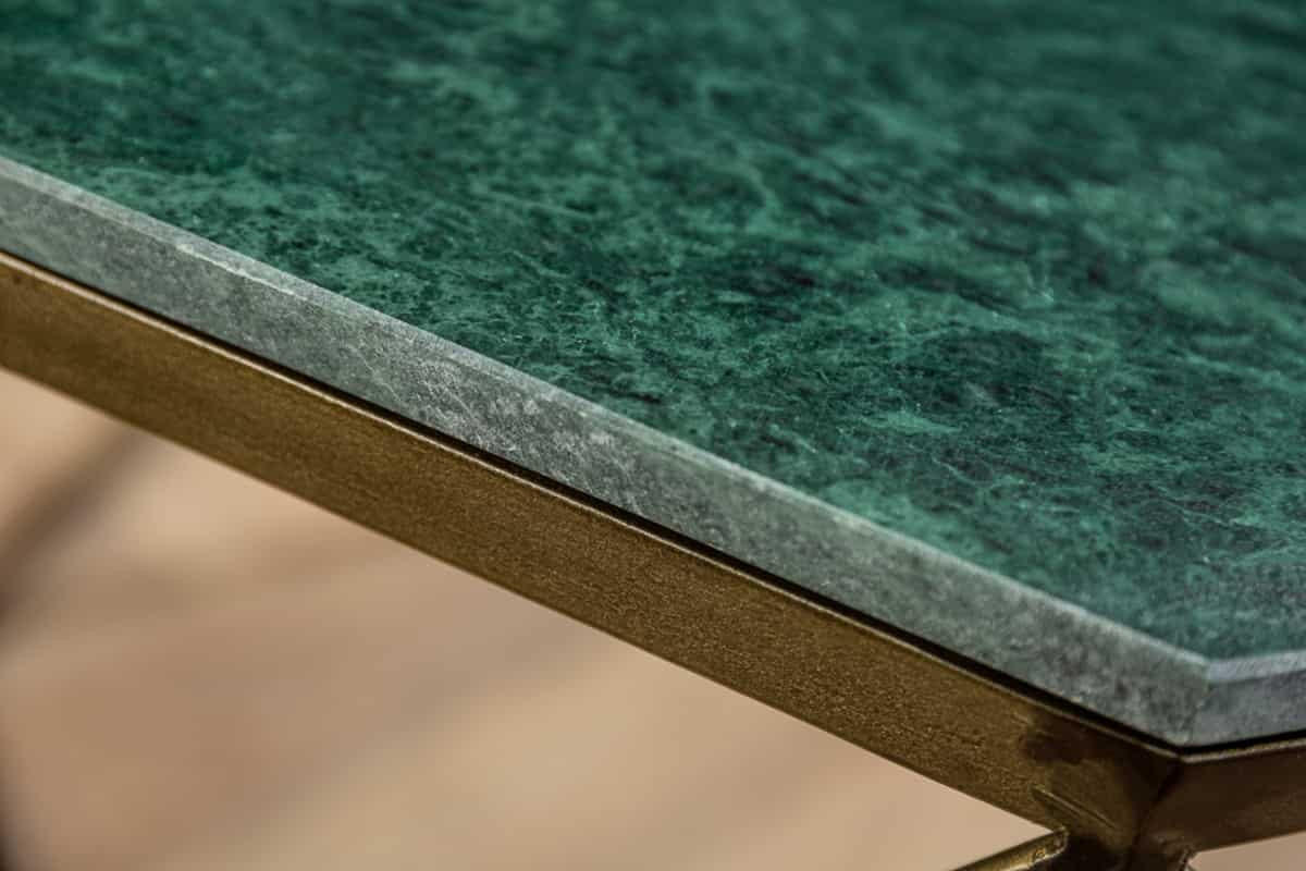 COUCHTISCH DIAMOND Eisen|Marmor rechteckig Grün 70cm - Braun/Grün, Stein/Metall (70/70/38cm) - riess-ambiente