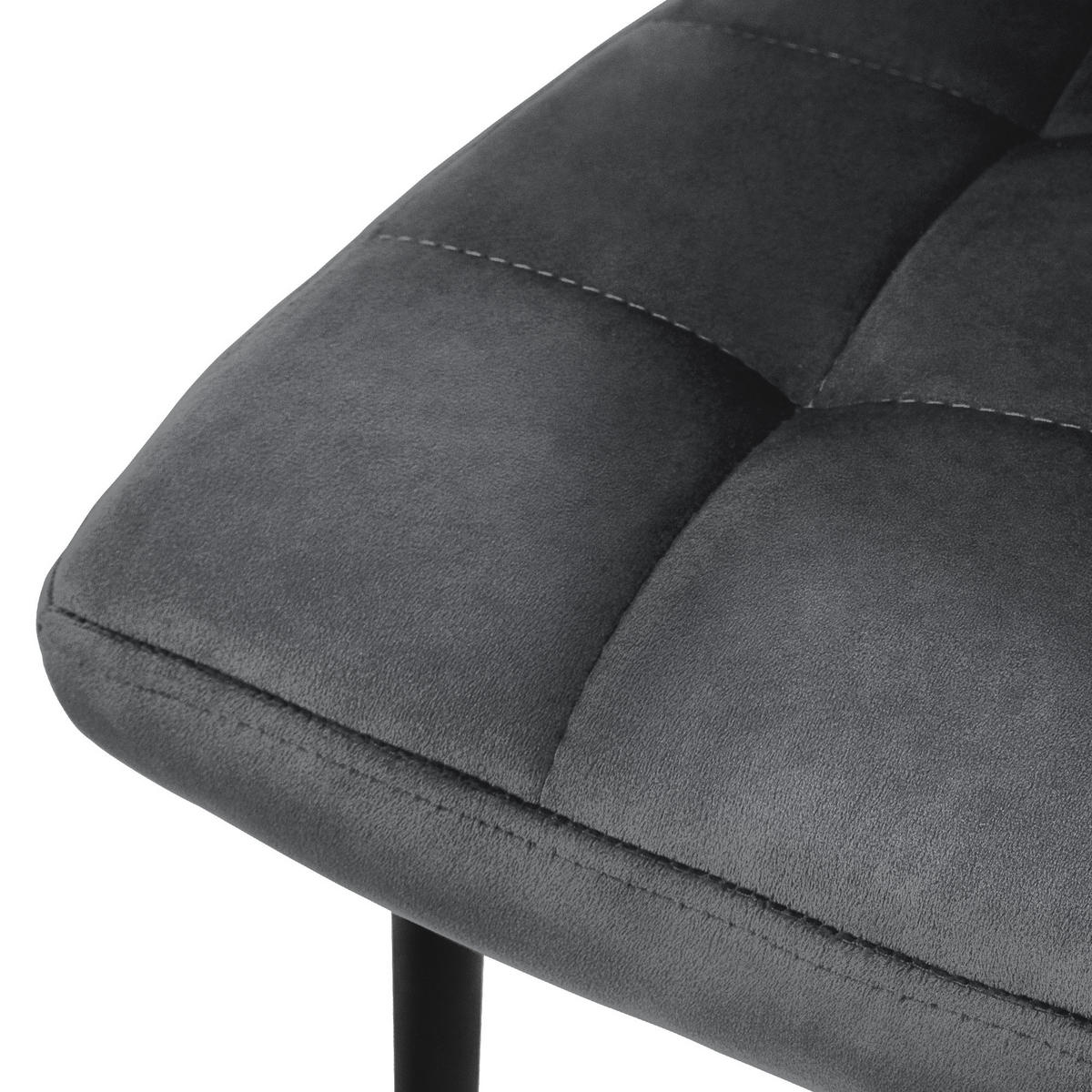 ESSZIMMERSTUHL Samt Anthrazit 4er Set - Anthrazit, Metall (41/89/49cm) - ML-DESIGN