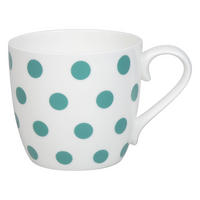 KAFFEEBECHER Dots - Jadegreen - Türkis/Weiß, Keramik (0.43L) - Könitz