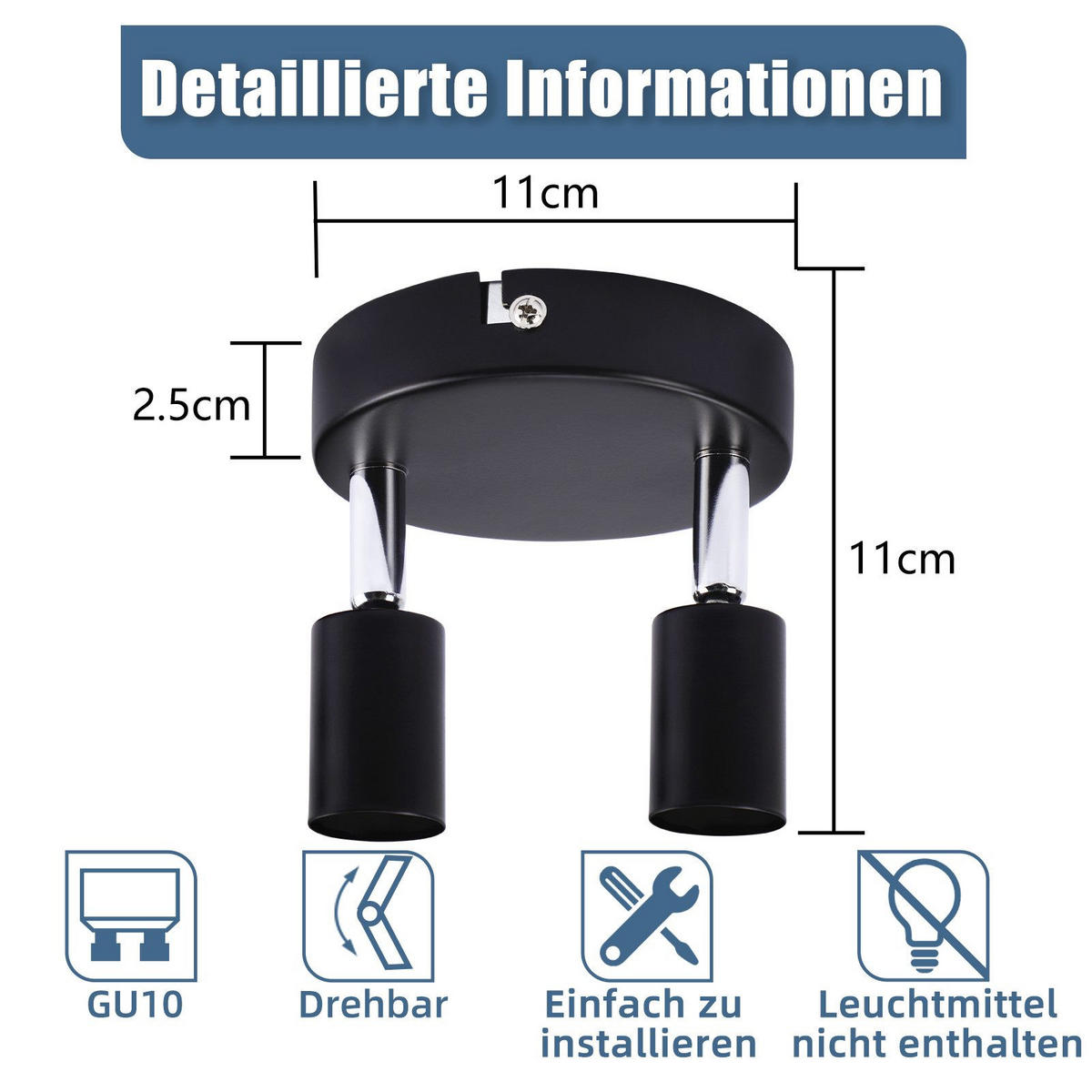 STRAHLER Zoro 10/10/8cm - Schwarz, Metall (10/10/8cm) - ZMH
