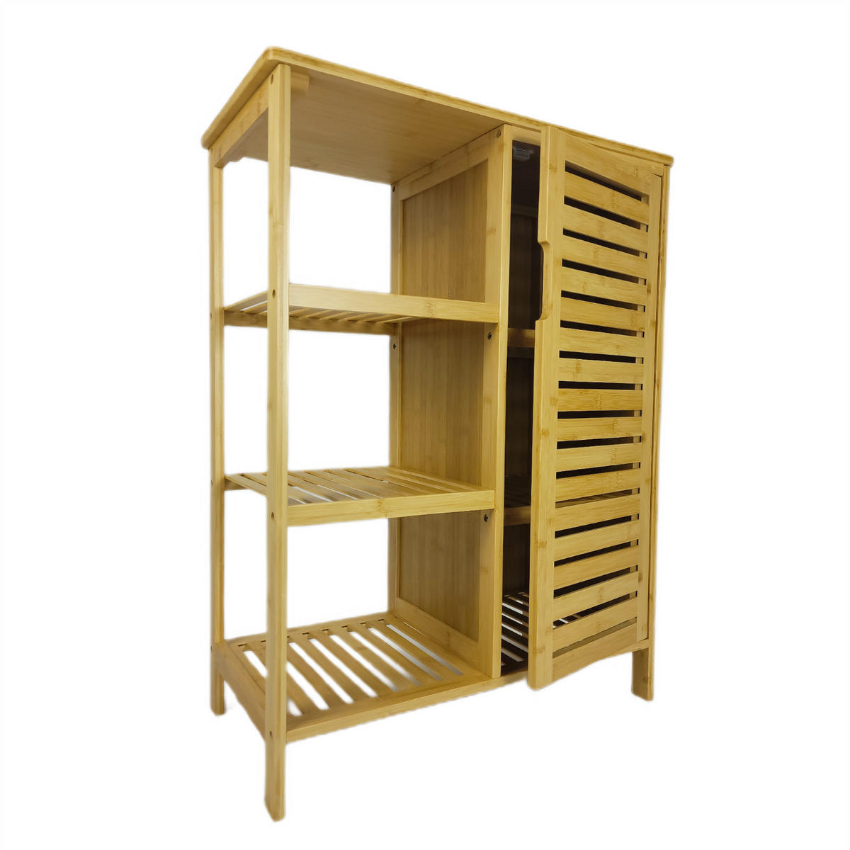 REGALSCHRANK Bambus Naturfarbe mit 6 Ablagen 66/33/87,5 cm - Naturfarben, Holz (66/87/33cm) - Begryf