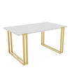 TISCH ausziehbar aus MDF, Weiß - Goldfarben/Weiß, Holzwerkstoff (120/80/76cm) - Idohome