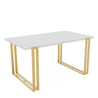 TISCH ausziehbar aus MDF, Weiß - Goldfarben/Weiß, Holzwerkstoff (120/80/76cm) - Idohome