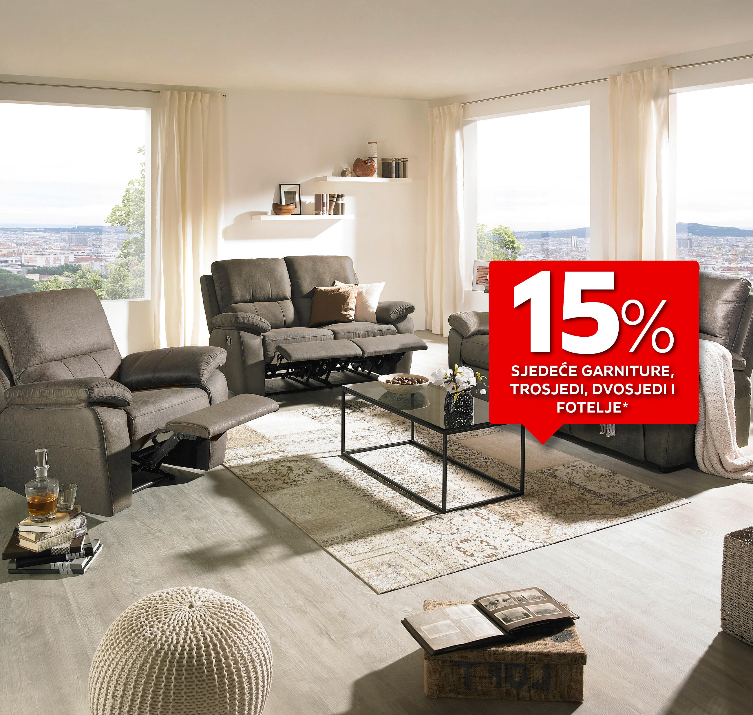 15% sjedeće garniture, trosjedi, dvosjedi i fotelje*