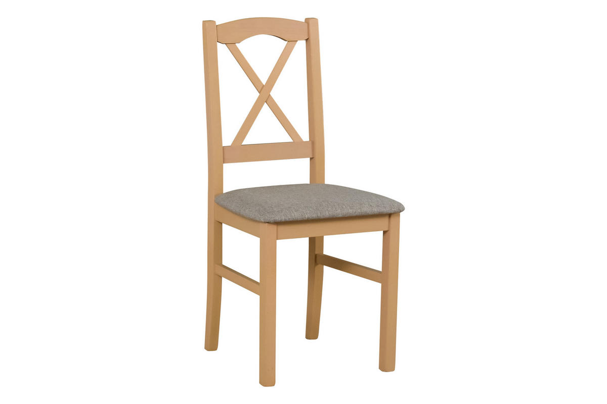 STUHL Nilo 11 (6er Set) - Graubraun/Sonoma Eiche, Holz (43/94/40cm) - Leaf Design
