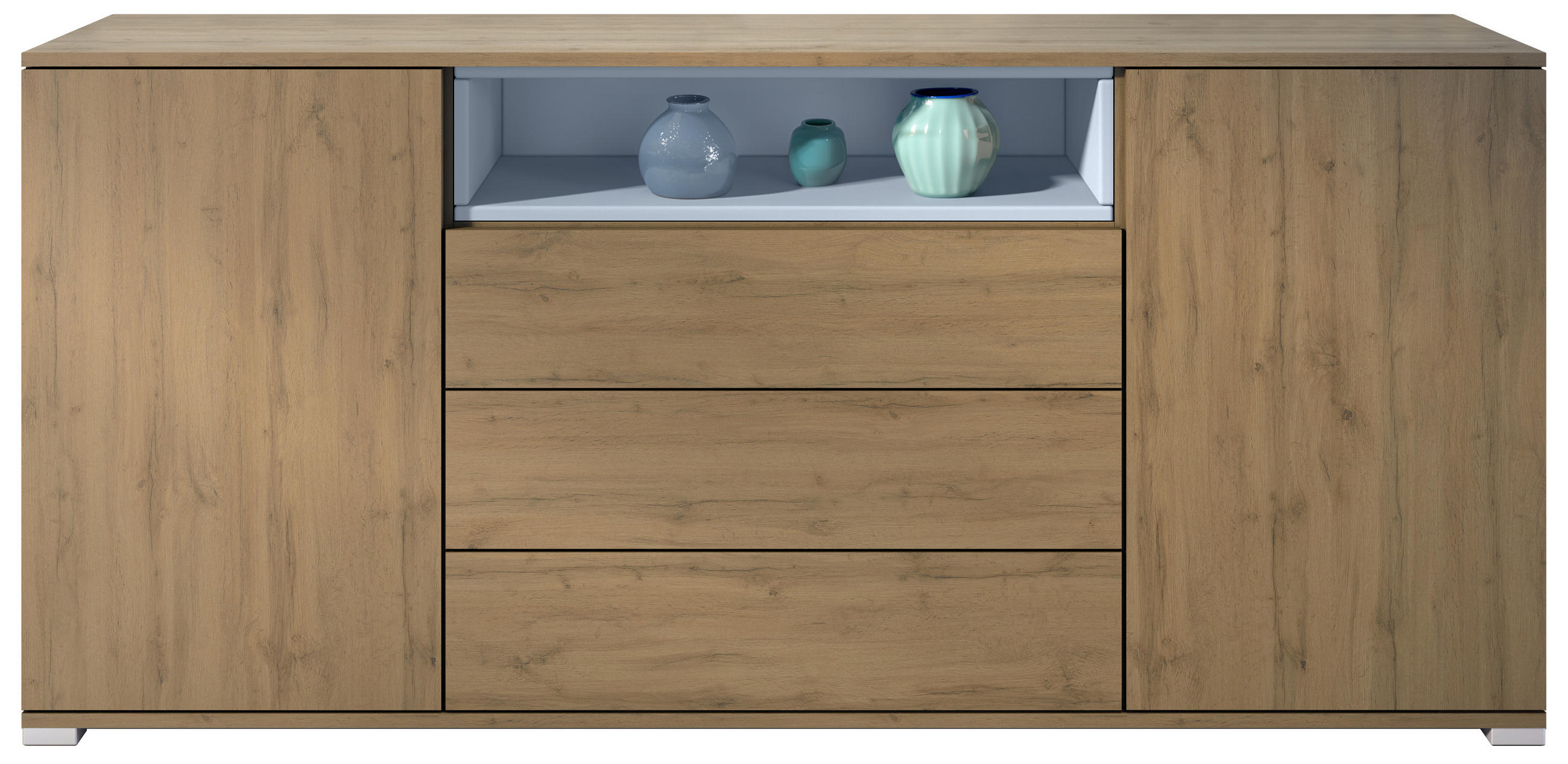 SIDEBOARD Skadu Denim matt - Pastellblau, Holzwerkstoff (166.5/75.5/35cm) - Vladon