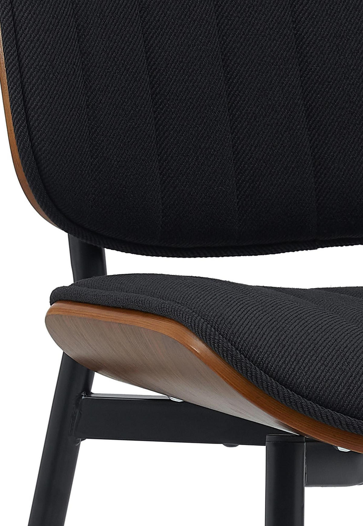 STUHL Stoff walnuss/schwarz - Walnussfarben/Schwarz, Textil/Metall (49/83/57cm) - CLP
