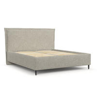 POLSTERBETT Cape Cod Beige Grau 180/200 cm im Chenille-Stoff - Beige/Schwarz, Holz/Holzwerkstoff (180/200cm) - Maison de Reve