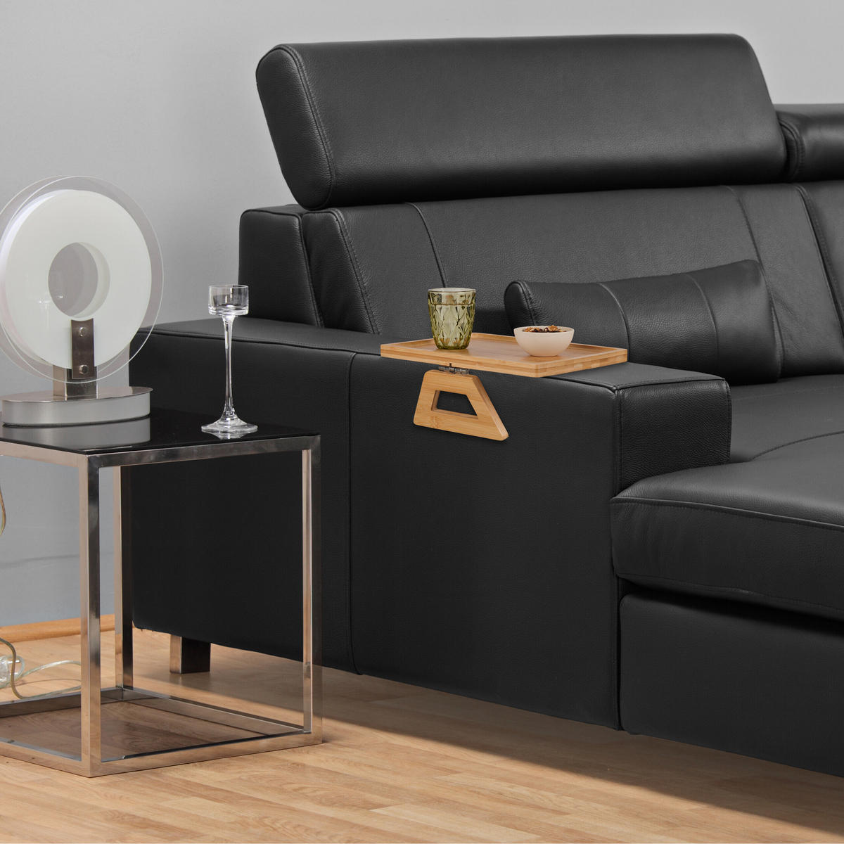 SOFATABLETT - Hellbraun, Holz (35/13/26.5cm) - Relaxdays