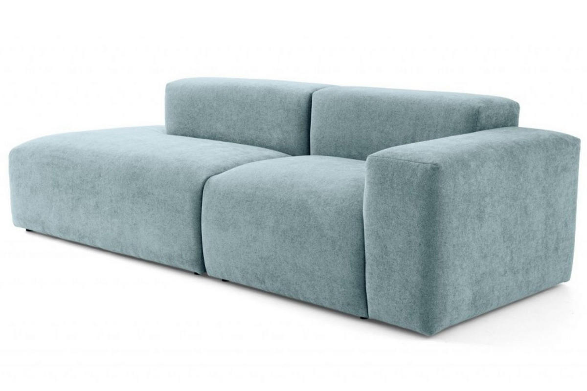 3-SITZER modulares Sofa HEAVEN SET 1 Links, Breite 255 cm Webstoff Blaugrau - Blaugrau/Schwarz, Holz/Kunststoff (255/71/102cm) - Muffo