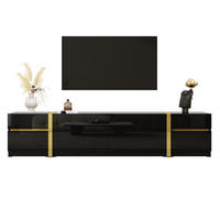 TV-SCHRANK 180/40/38 cm schwarz aus MDF mit 4 Schubladen - Schwarz, Holzwerkstoff (180/38/40cm) - OKWISH
