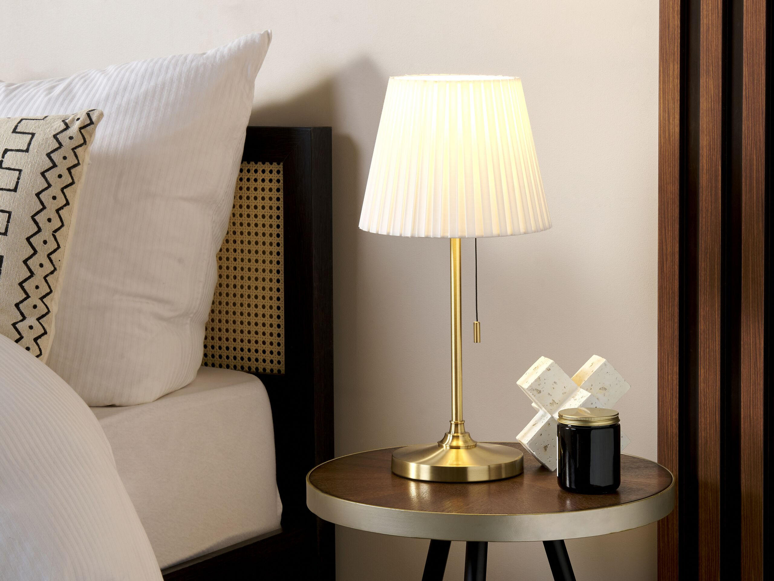 TISCHLAMPE Torysa 23/23/48 cm - Messingfarben, Metall (23/23/48cm) - Beliani