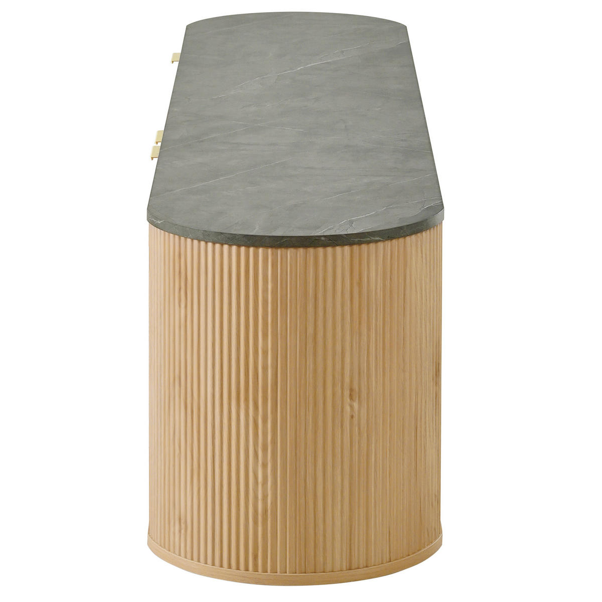 TV STOLEK vzhled dřeva a sklo moderní 172 cm design - přírodní, kompozitní dřevo (172/45.5/38cm) - Urban Meuble