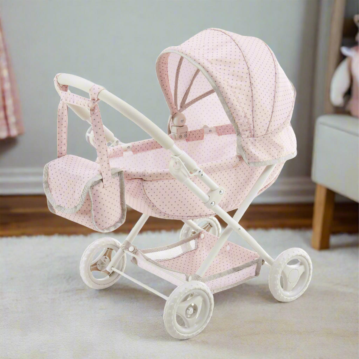 PUPPENWAGEN, Rosa, 65cm - Pink, Holzwerkstoff (58/65/35cm) - Teamson Kids