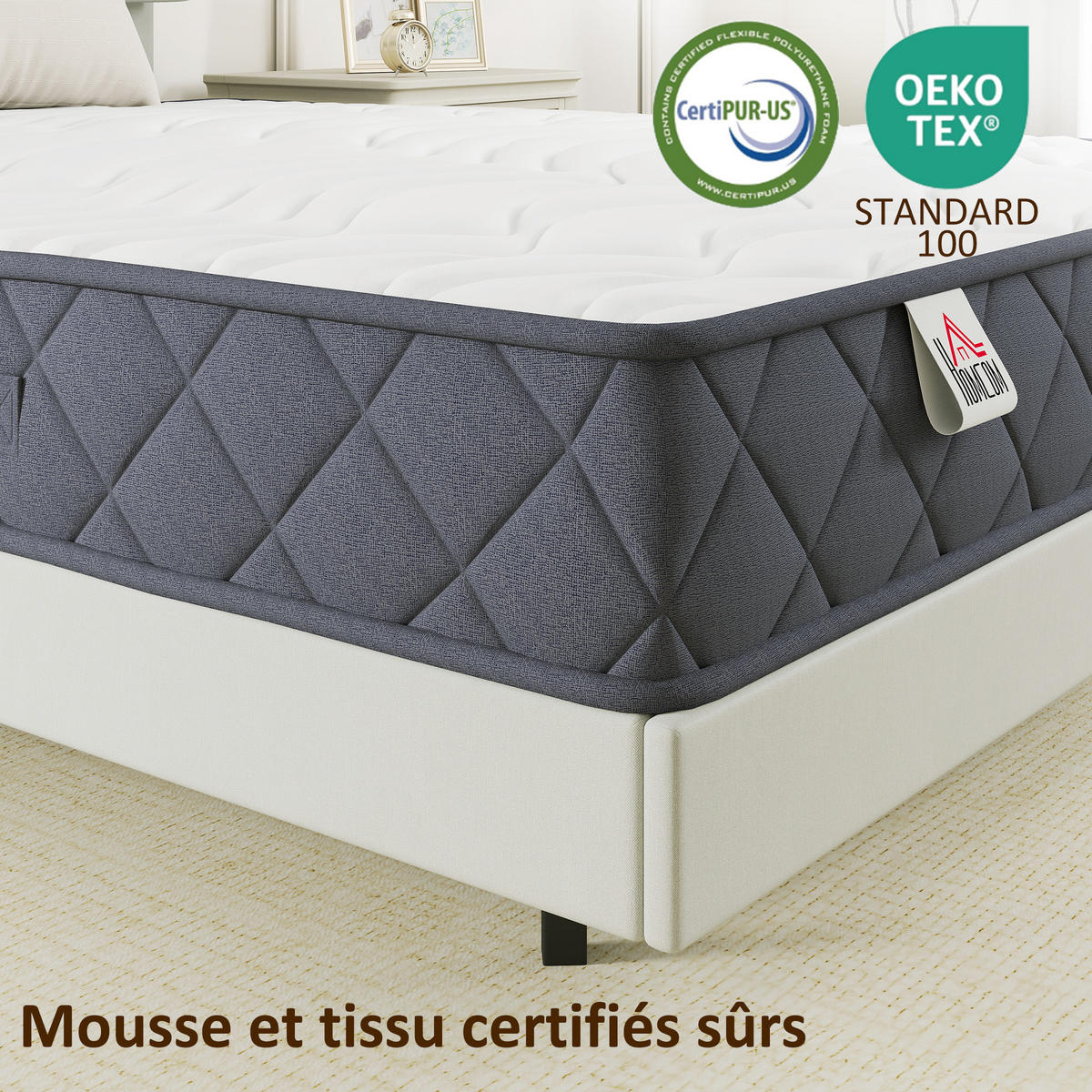 MATRATZE 140/190 cm DE-18536 20 cm Memory-Schaum - Grau, Textil (140/190cm) - ComfortXL