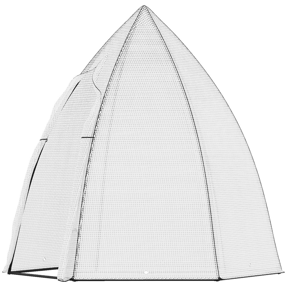 MINI-GEWÄCHSHAUS DE-05786 Überwinterungszelt mit Rolltür Weiß - Weiß, Kunststoff/Metall (140/180/160cm) - ComfortXL