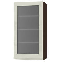 HÄNGESCHRANK Florence W4S/50 Lava / RAL 1013 perlweiß HG 50 / 32,5 / 96cm - Türanschlag rechts - Dunkelgrau/Weiß Hochglanz, Holz/Holzwerkstoff (50/96/32.5cm) - Feldmann-Wohnen