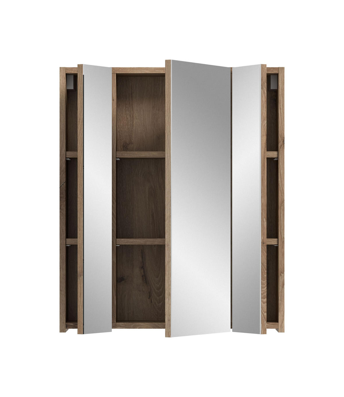 SPIEGELSCHRANK ICE (B/H/T: ca. 60/70/18 cm) in Nox Oak Nachbildung/schwarz matt - Eichefarben, Holz (60/70/18cm)