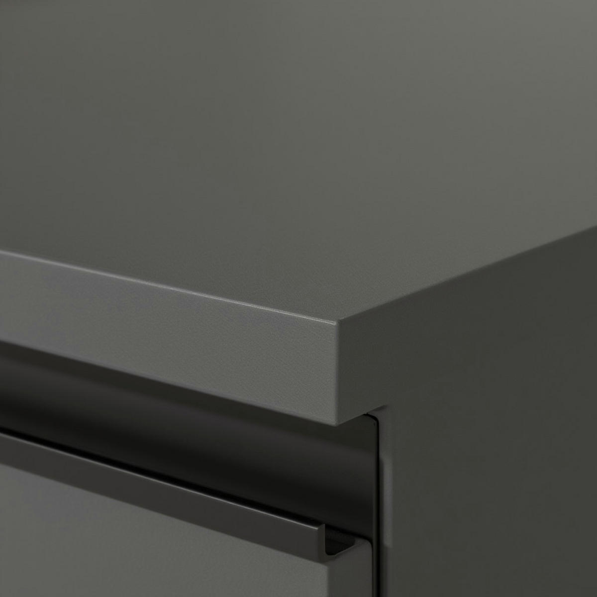 BÜRO-SET "Stuttgart" 3-teilig Soft-Close Graphit 273x120cm - Schwarz, Holzwerkstoff (273/120/40cm) - KADIMA DESIGN