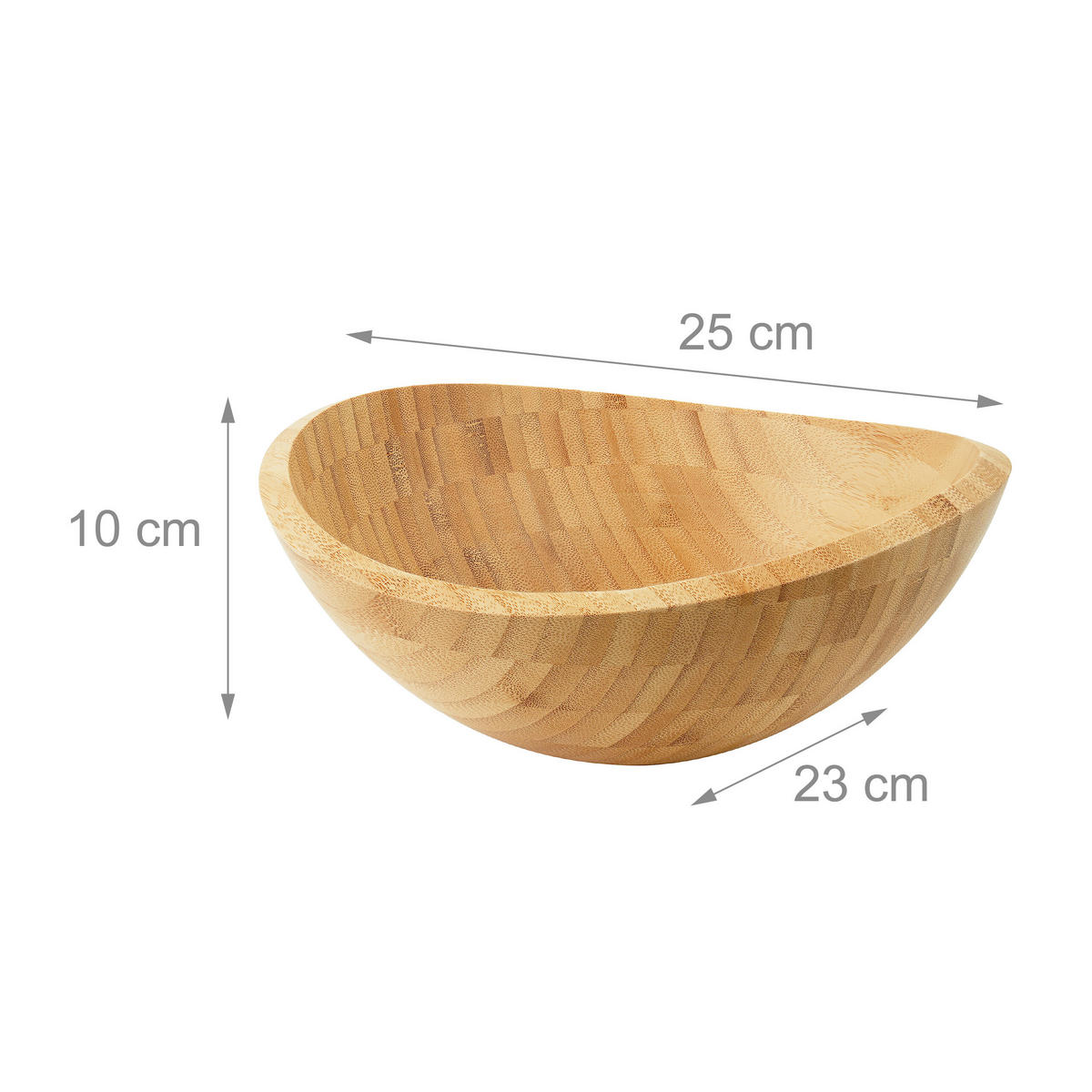 SALATSCHÜSSEL - Hellbraun, Holz (23/25/10cm) - Relaxdays