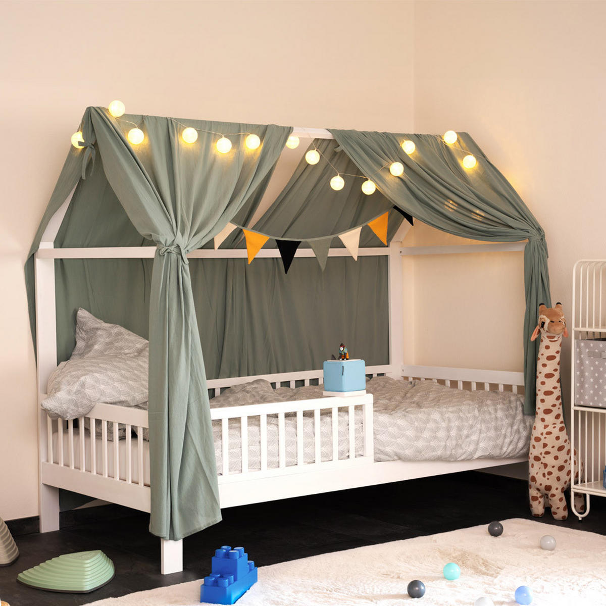 LED-LICHTERKETTE NINO - Weiß, Holz/Textil (6/6/320cm) - Home Deluxe