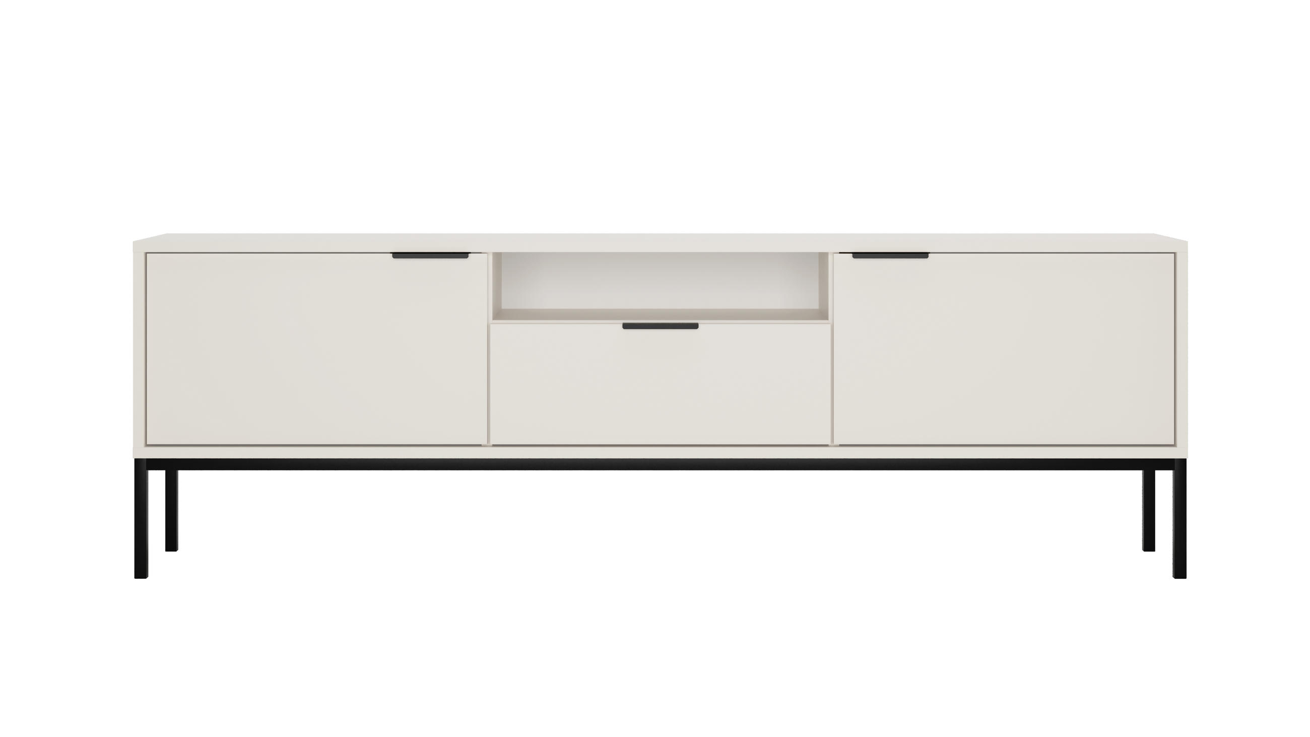 RAUMHIRSCH FURNITURE NÍZKÁ SKŘÍŇKA Austin II bílá, černá 33/56,4/175 cm