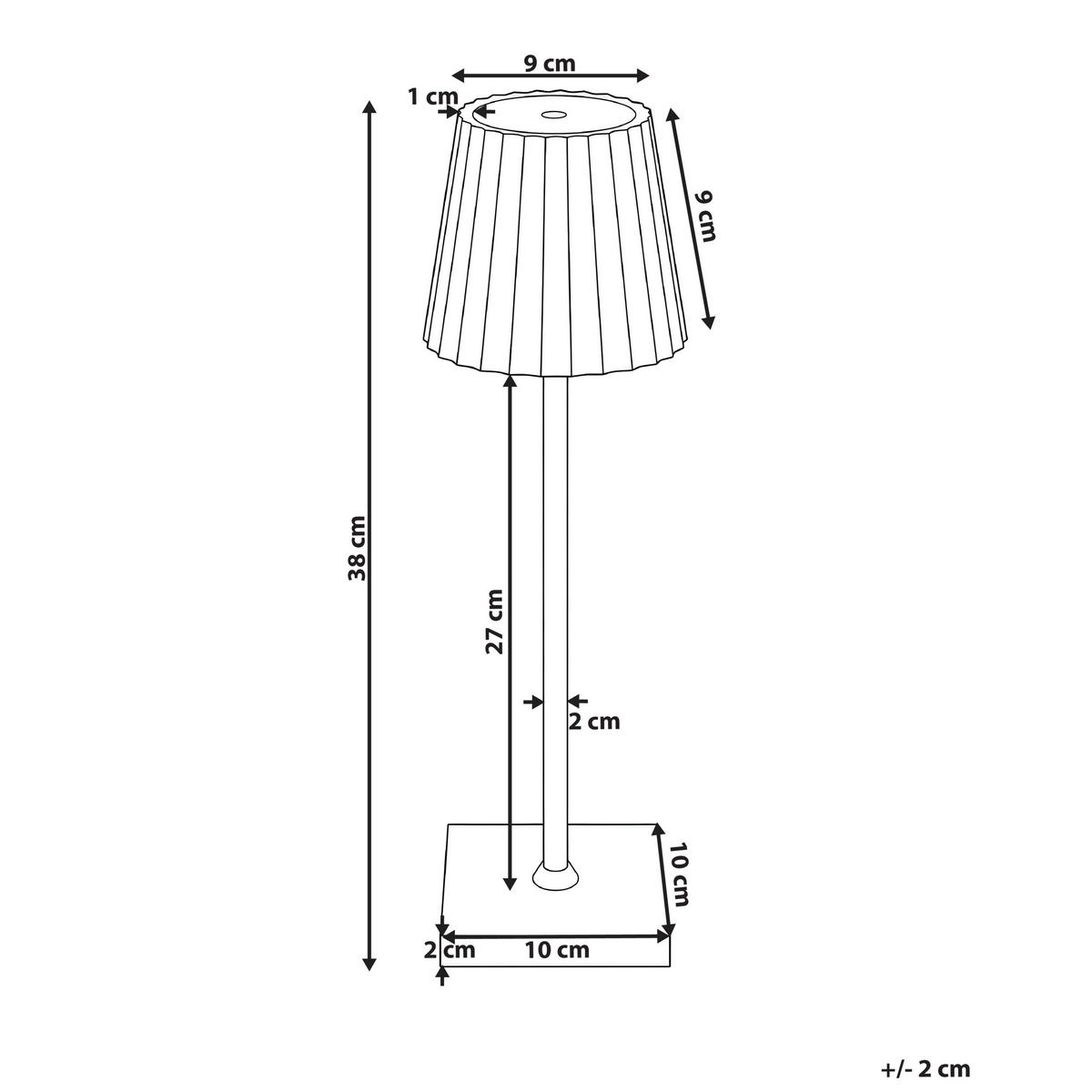 TISCHLAMPE Metall Schwarz Pombeiro - Schwarz, Metall (12/12/38cm) - Beliani