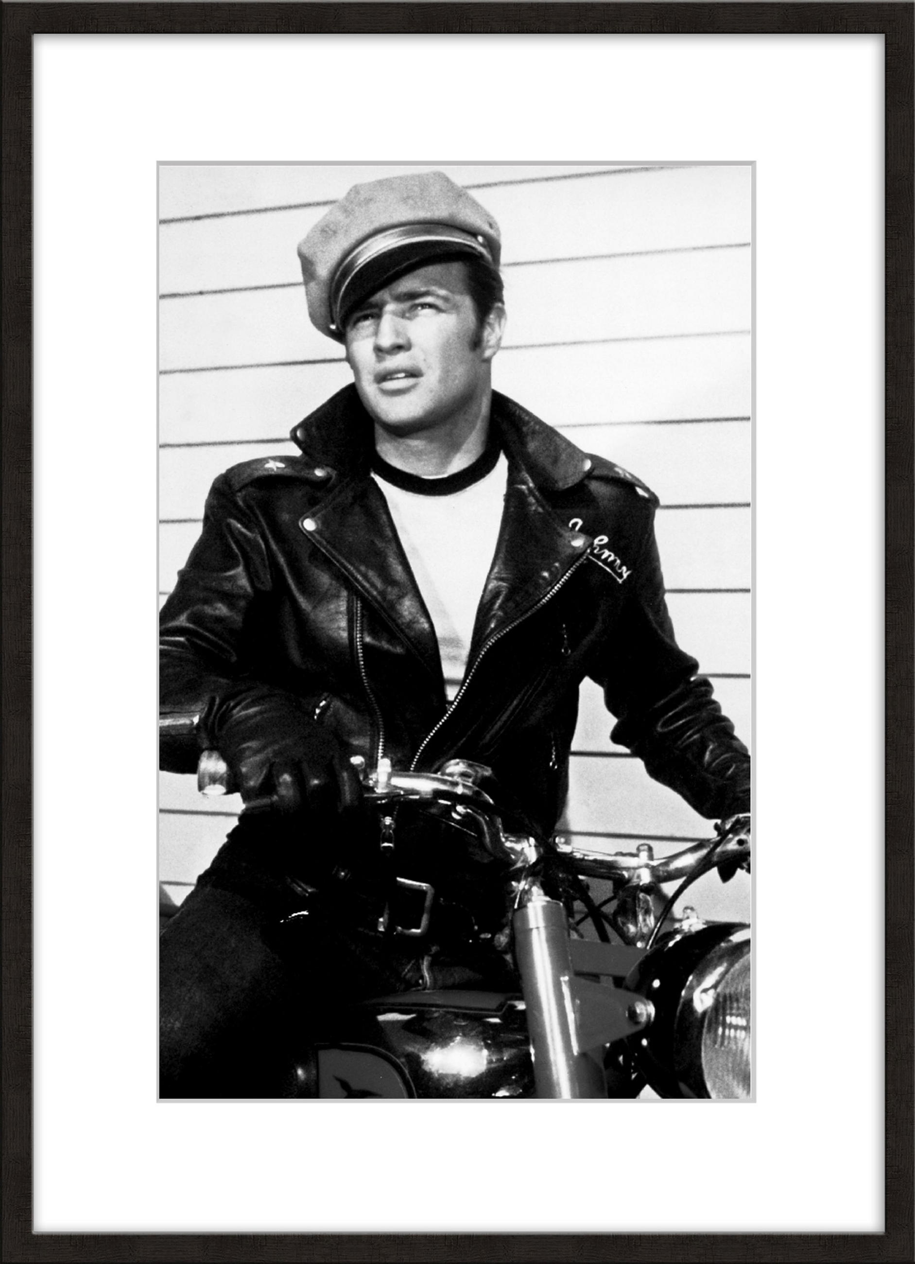 BILD mit Rahmen 51x71 cm Marlon Brando Schwarz-Weiß - Weiß, Holz (51/71cm) - artissimo