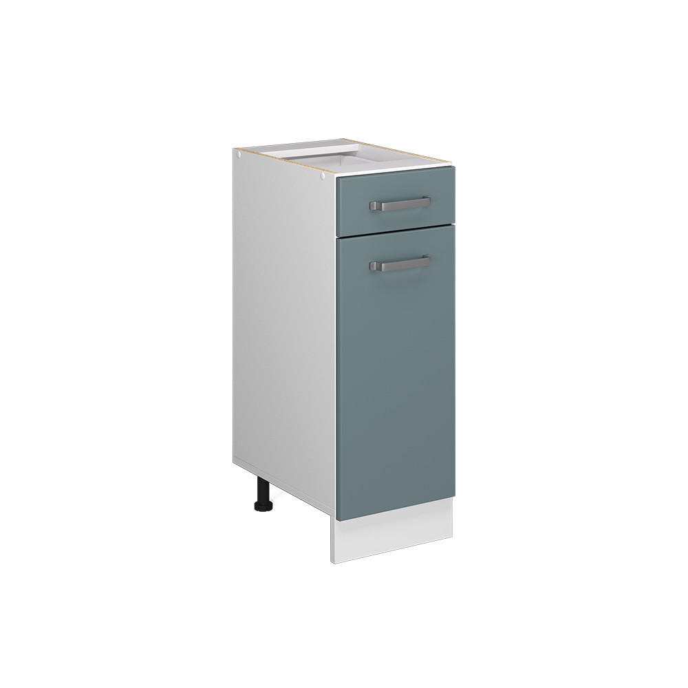 UNTERSCHRANK R-Line Blau-Grau 30 cm mit Schublade, ohne AP - Blaugrau/Weiß, Holzwerkstoff (30/81.6/46cm) - Vicco