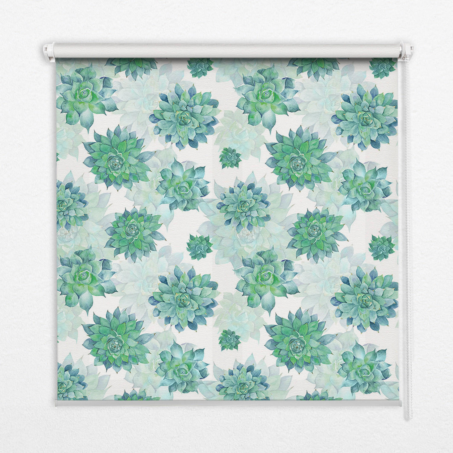 INNENROLLO - Fensterrollo - Rollo - 90x140 cm - Grüne Blumen - Grün, Kunststoff (90/140/0.5cm) - TULUP