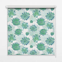 VNÚTORNÁ roleta - okenná roleta - roleta - 100x100 cm - Zelené kvety - zelená, plast (100/100/0.5cm) - TULUP