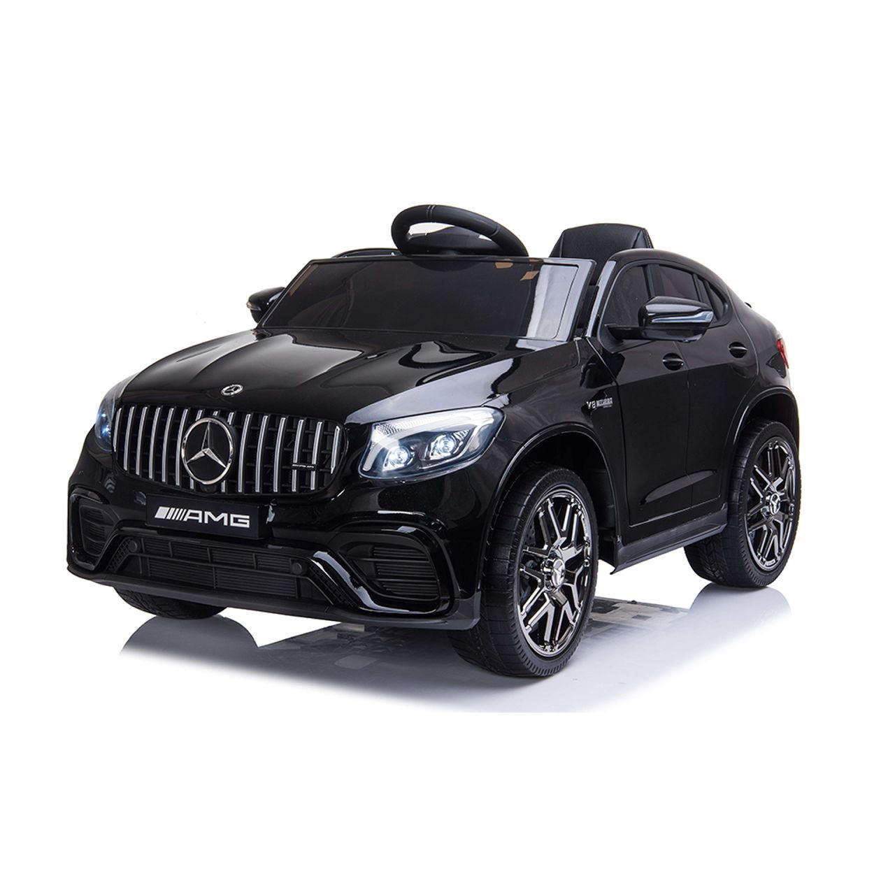 ELEKTROAUTO Mercedes AMG GLC 63S schwarz EVA-Reifen, Musik, Fernbedienung - Schwarz, Kunststoff (115/70/55cm) - Moni