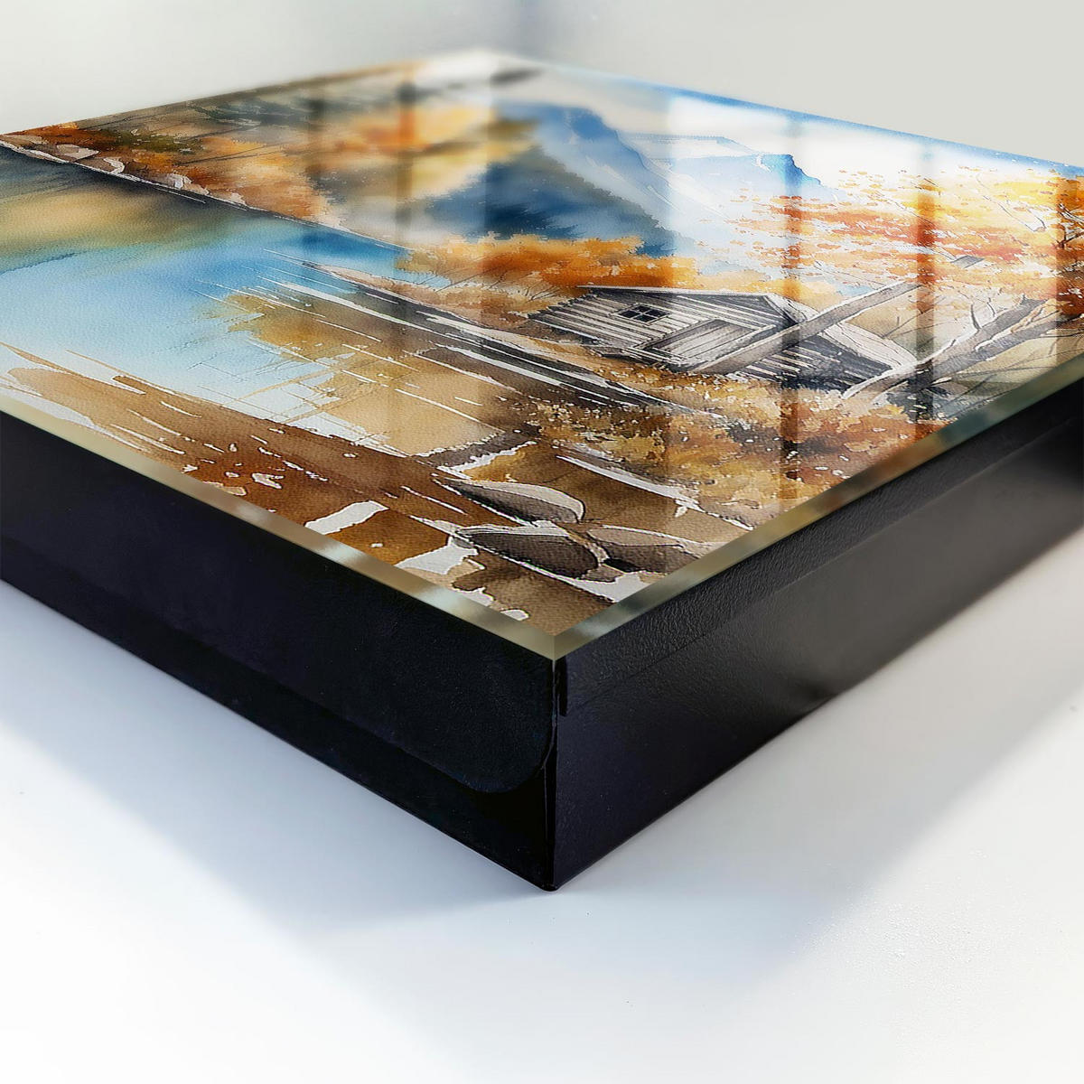 SCHLÜSSELBOX Schwarz 30x30 cm- Türöffnung nach rechts - Bergherbst - Orange, Metall (30/30/5cm) - TULUP