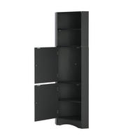 BUFFET Moderner Eckschrank minimalistisch Dreiecksdesign kippsicher wasserdicht Stauraum - Schwarz, Holzwerkstoff (36.5/155/36.5cm) - EVRYAE