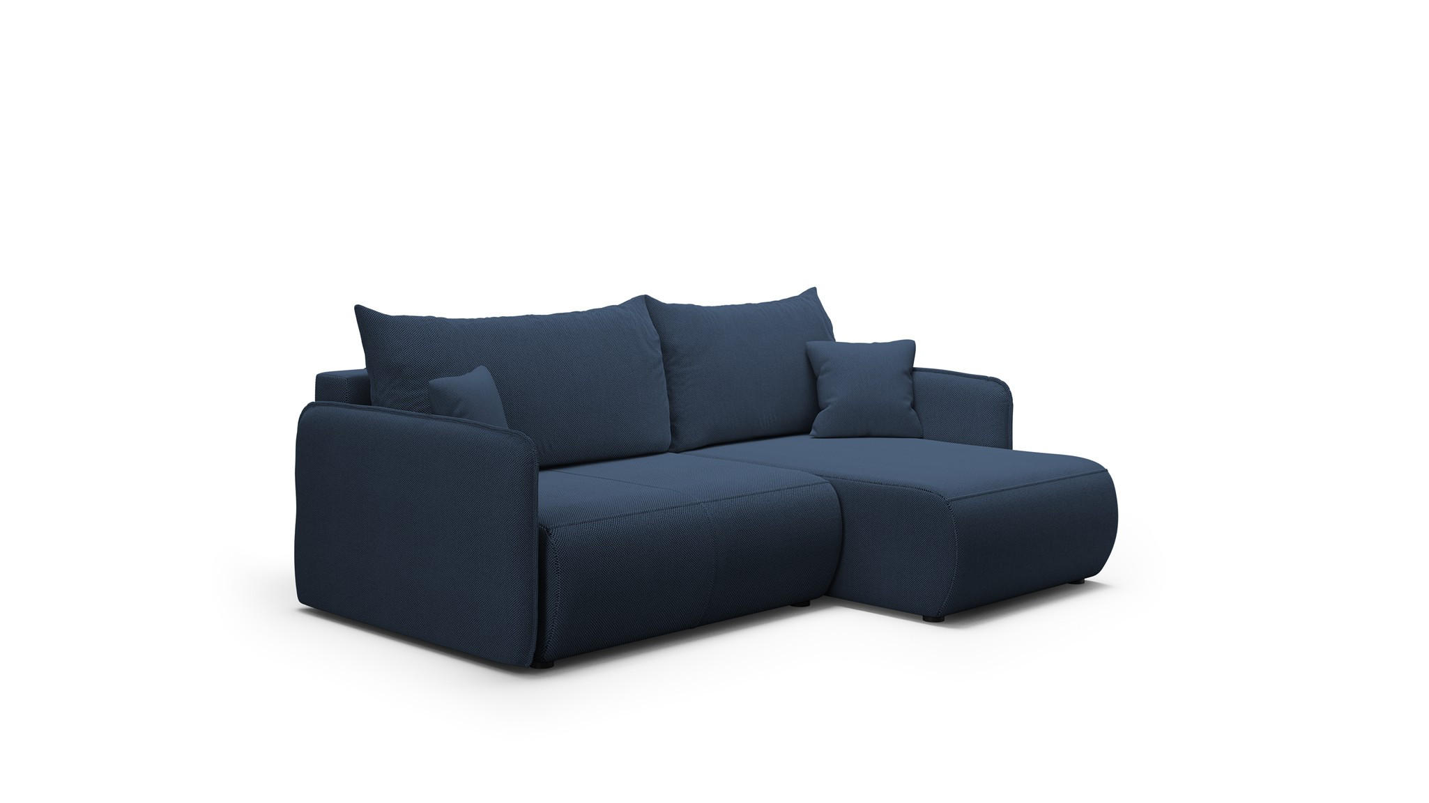 ECKSOFA Calgary - Dunkelblau, Holzwerkstoff/Textil (207/148cm) - Fun Möbel