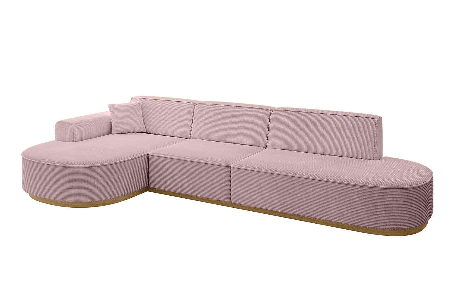 ECKSOFA Ottomane Links MARI-L2-v2 - 328x171x83 cm Rosa Cord - Rosa, Holzwerkstoff/Textil (328/171cm) - ALTDECOR