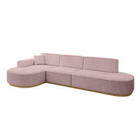 ECKSOFA Ottomane Links MARI-L2-v2 - 328x171x83 cm Rosa Cord - Rosa, Holzwerkstoff/Textil (328/171cm) - ALTDECOR